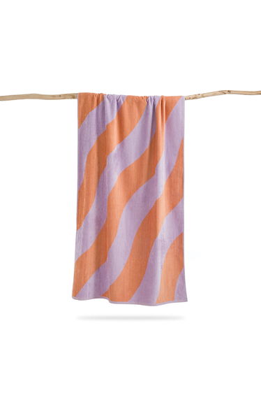 ScÃ©nario Vague Striped Velour Beach Towel
