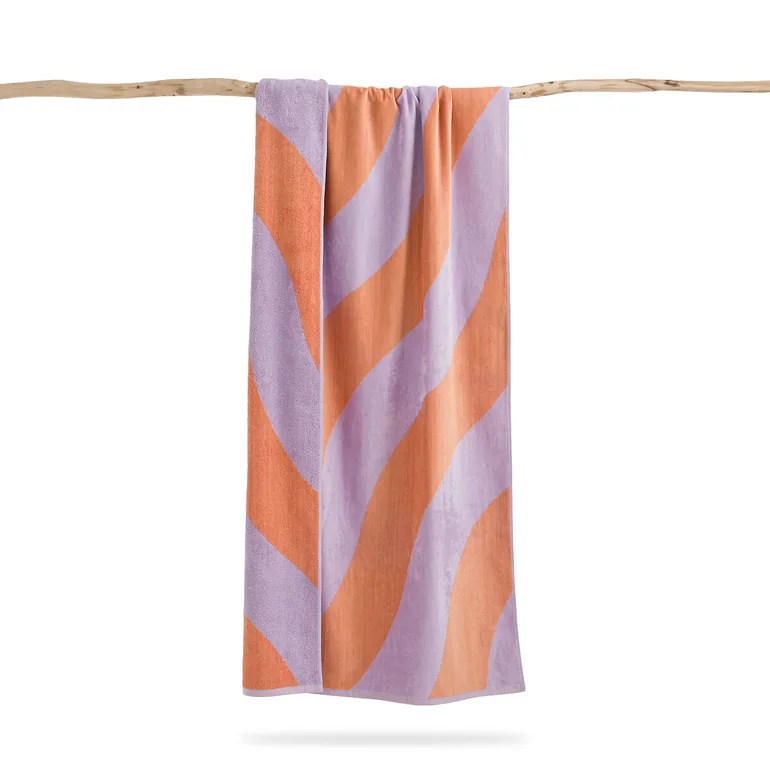 منشفة بحر مخمل مخططة - 1