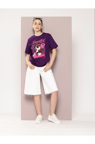 Women Oversized Printed Tshirt