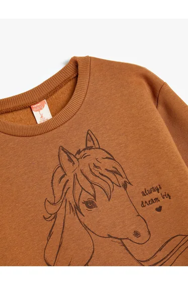 سويتشيرت كوتون بني