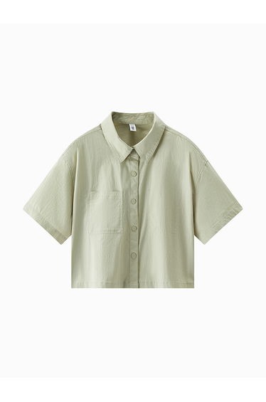 Women's Short Sleeves Solid Colored Shirt