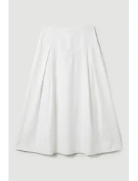 Plus Size Cotton Woven Prom Skirt With Dropped Waist Detail