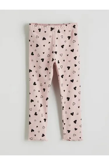 بنطلون بيجاما بناتي محبوك بطبعة قلب