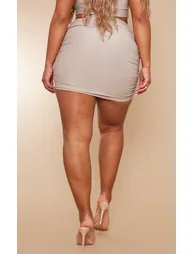 Shape Stone Slinky Ruched Side Mini Skirt - 2