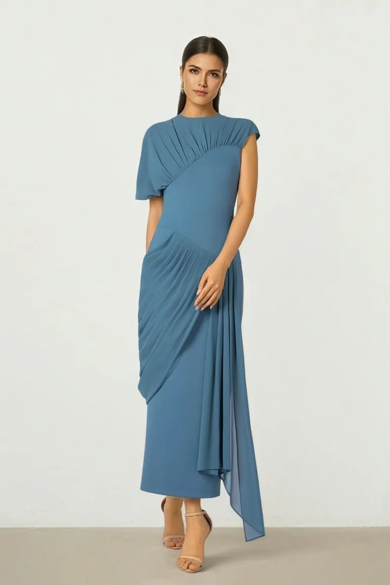 femi9 blue dress Soft blue elegance with timeless lace details  fr26-r0000136