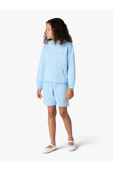 Casablanca Kids Loopback Casaway Print Hoodie in Blue