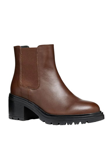 Geox Womens/Ladies Damiana Leather Ankle Boots - Dark Brown