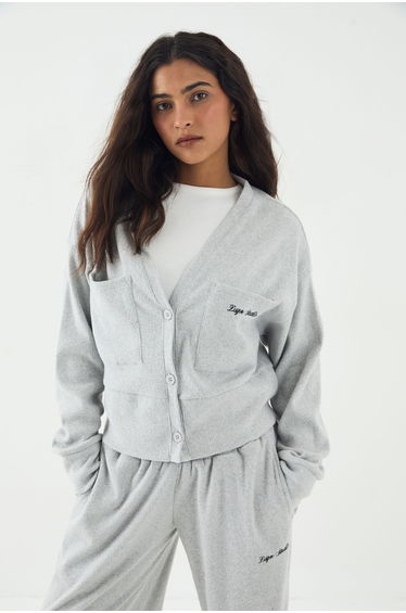 DSGN Studio Brushed Rib Slouchy Sweatshirt - ash grey