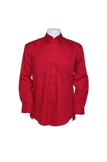 Kustom Kit Mens Long Sleeve Corporate Oxford Shirt - Red product thumbnail 2