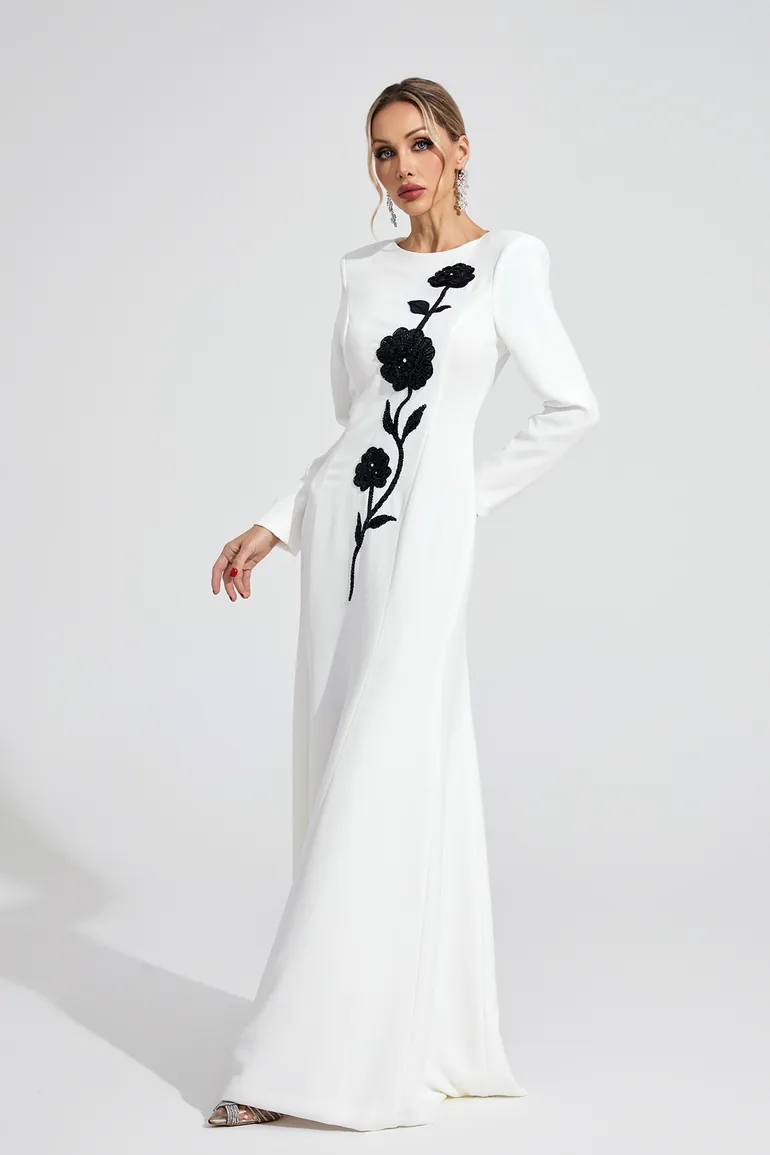 Delyth White Diamond Maxi Dress - 1