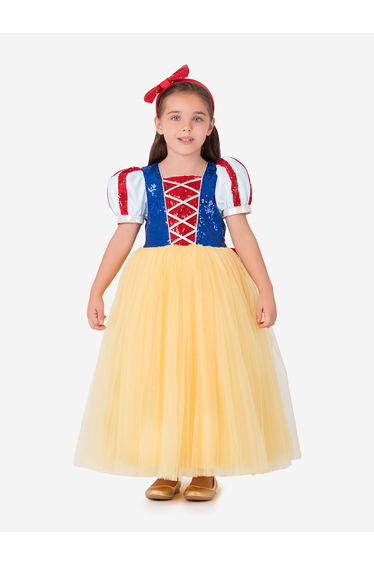 Girls Snow White Princess Costume in Multicolour