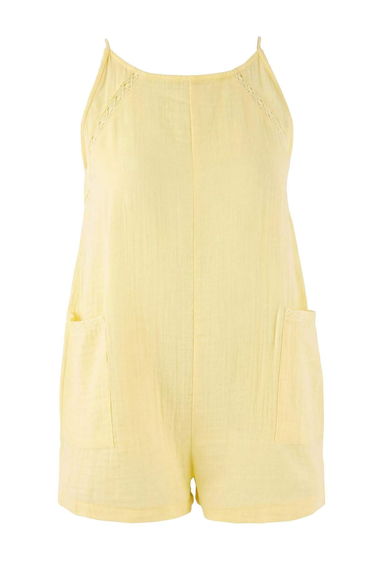 Yellow Regular Woven 100% Cotton Jumpsuit