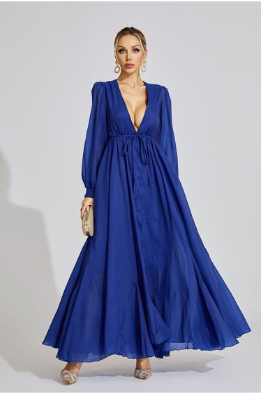 Daphne Dark Blue Ruched Dress