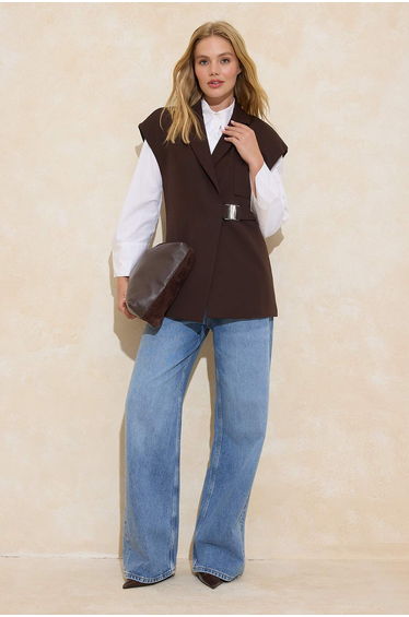 Brown Oversized Finike Plain Weave
