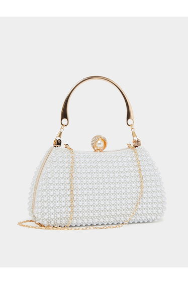 Pearl Embellished Clutch Bag