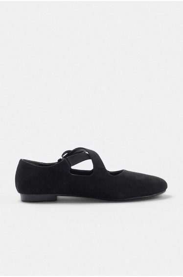 Black Suede Women's Ballerinas