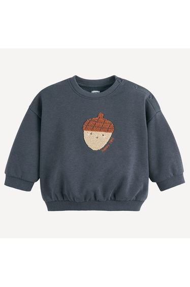 Fleece-Lined Sweatshirt with Hazelnut Fleecy Pattern