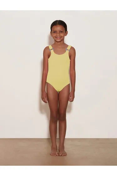 HUNZA G Girls Domino Swimsuit in Yellow