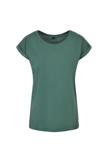 Womens/Ladies Extended Shoulder T-Shirt - Pale Leaf