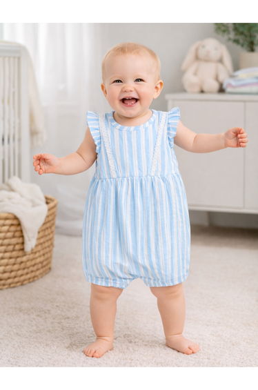 Pack of 2 - Ruffle Sleeve Baby Romper