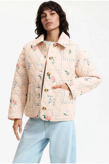 Floral Print Quilted Jacket