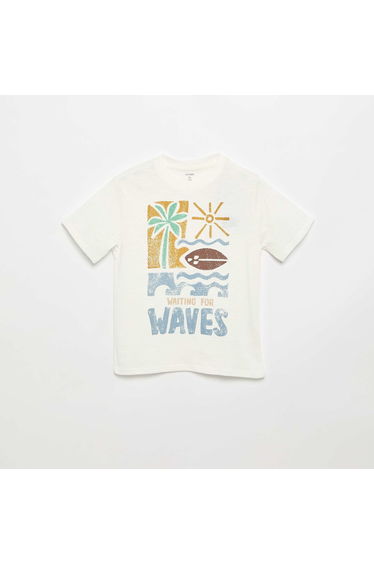 Short-sleeved printed T-shirt WHITE