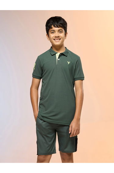 Boys Solid Slim Fit Sports Polo T-shirt