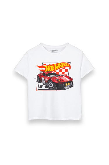 Hot Wheels Boys Checkerboard T-Shirt - White