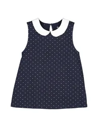 Polka Dot Vest Top with Peter Pan Collar