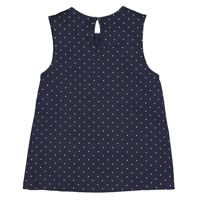 Polka Dot Vest Top with Peter Pan Collar - 1