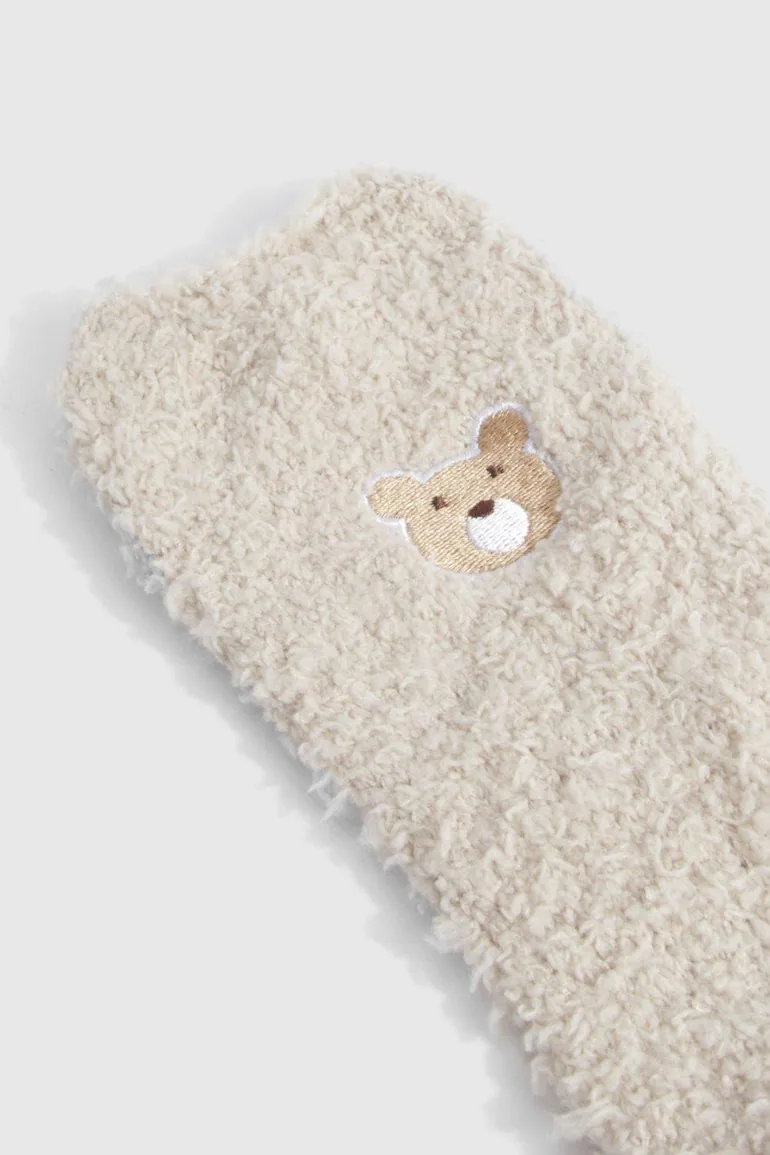 Teddy Bear Fluffy Socks - brown - 1