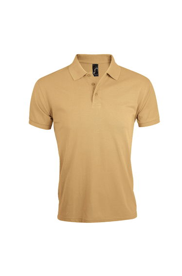 SOLs Mens Prime Pique Plain Short Sleeve Polo Shirt - Sand