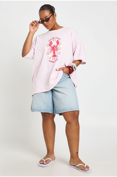 Plus Amalfi Lobseter Printed T Shirt - pink