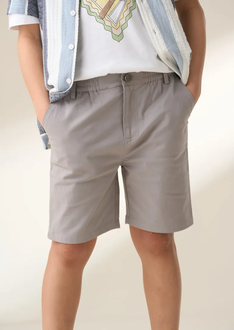 Dylan Grey Woven Chino Short - 1