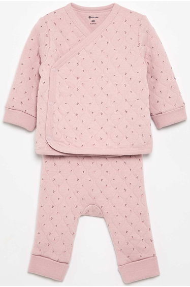 Adjustable Quilted 2-Piece Pyjamas PINK