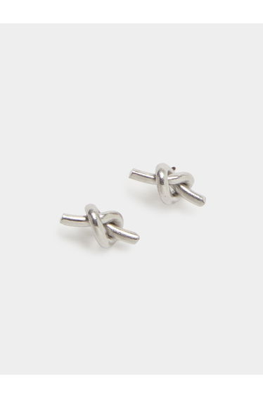 Silver Knot Stud Earrings