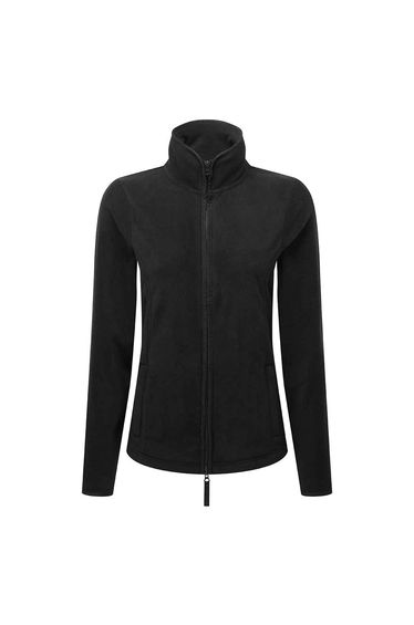 Premier Womens/Ladies Artisan Contrast Trim Fleece Jacket - Black/Black