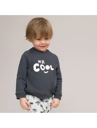Slogan Print Sweatshirt in Cotton Mix with Crew Neck - 1