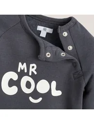 Slogan Print Sweatshirt in Cotton Mix with Crew Neck - 4