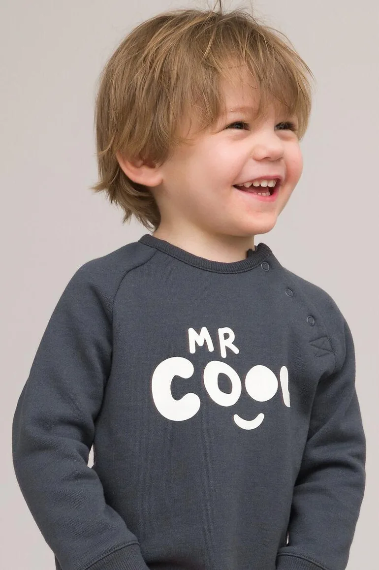 Slogan Print Sweatshirt in Cotton Mix with Crew Neck