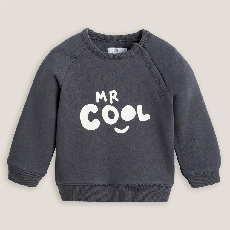 Slogan Print Sweatshirt in Cotton Mix with Crew Neck - 2