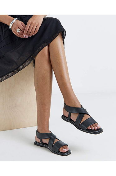 Elasticated Flat Sandals Wide Fit