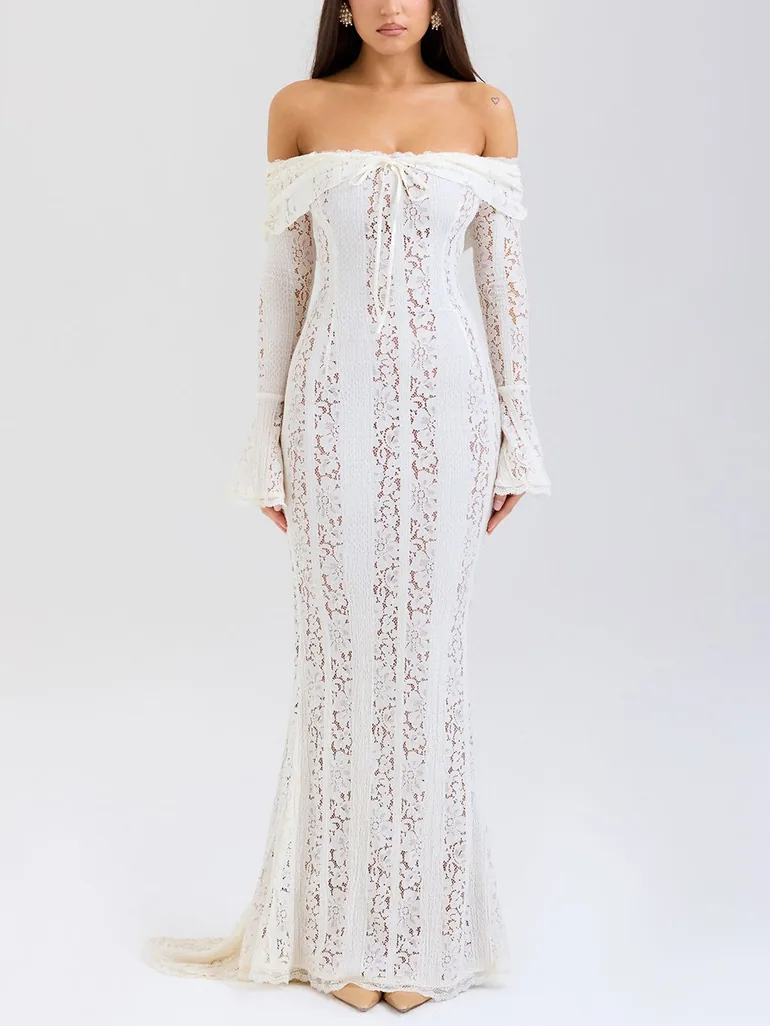 long see through lace dress 20s Sheer Lace Dress main image 1