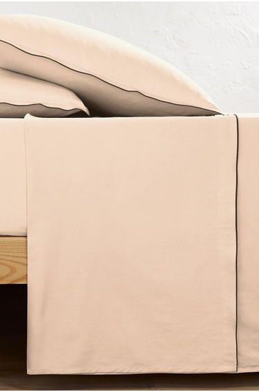 Victor Plain 100% Washed Cotton Satin 300 Thread Count Flat Sheet