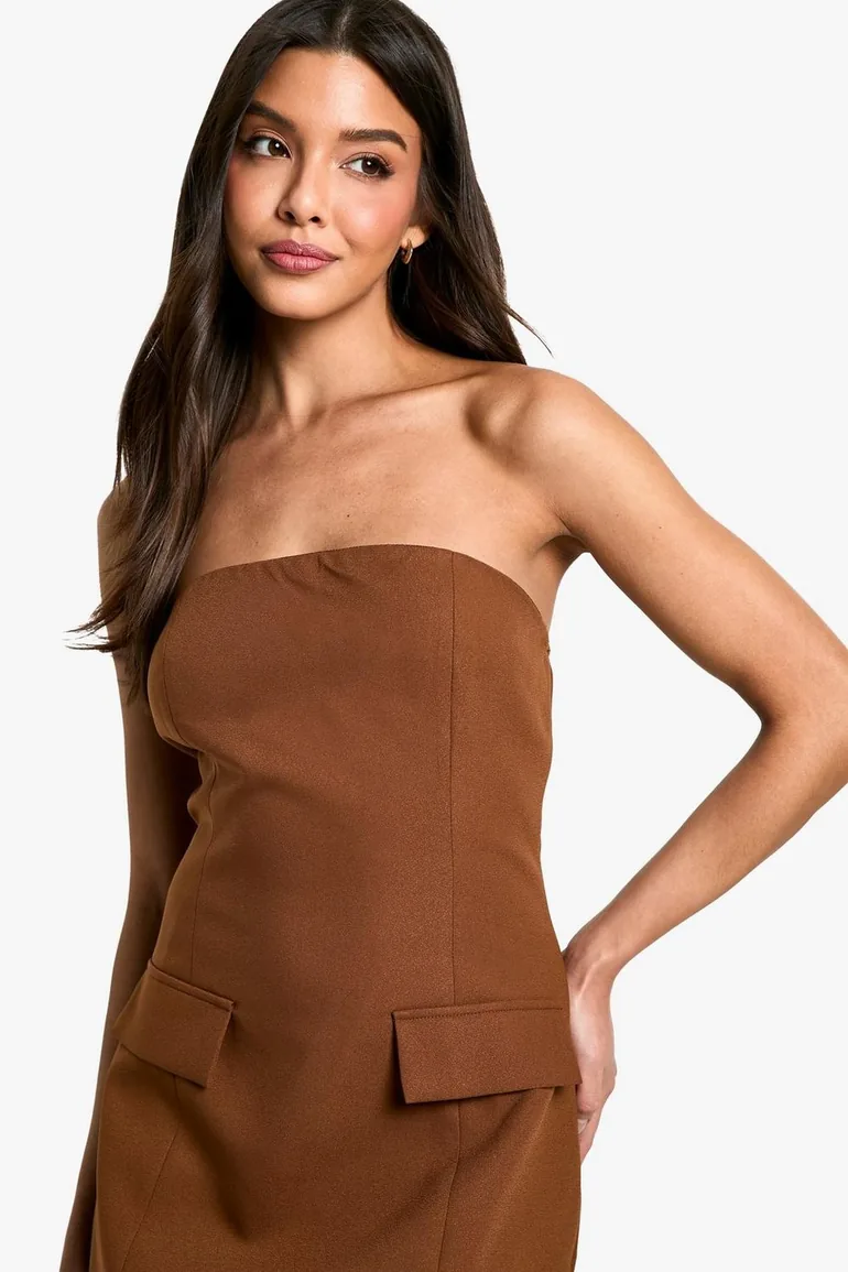 princess polly baby blue dress Faded Faux Leather Mini Tube Dress Brown