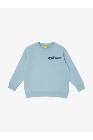 Off-White Kids Type Crewneck Sweatshirt in Blue