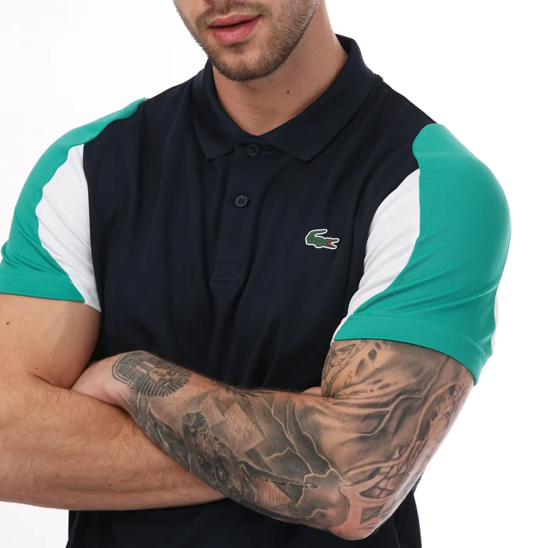 Men's Lacoste Sport Regular Pique Polo Shirt in Blue - 2