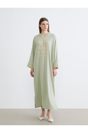 Hooded Embroidered Oversize Dress