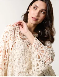 بلو فانيلا بلوزة بيج بأكمام طويلة - 3