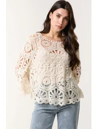 بلو فانيلا بلوزة بيج بأكمام طويلة